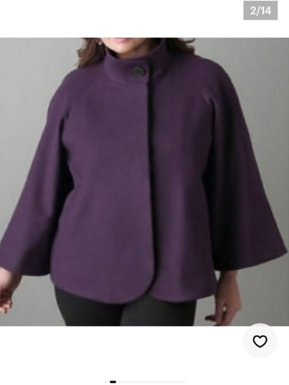 ✨ NWT Lane Bryant Royal Purple Swing Cape Coat ✨